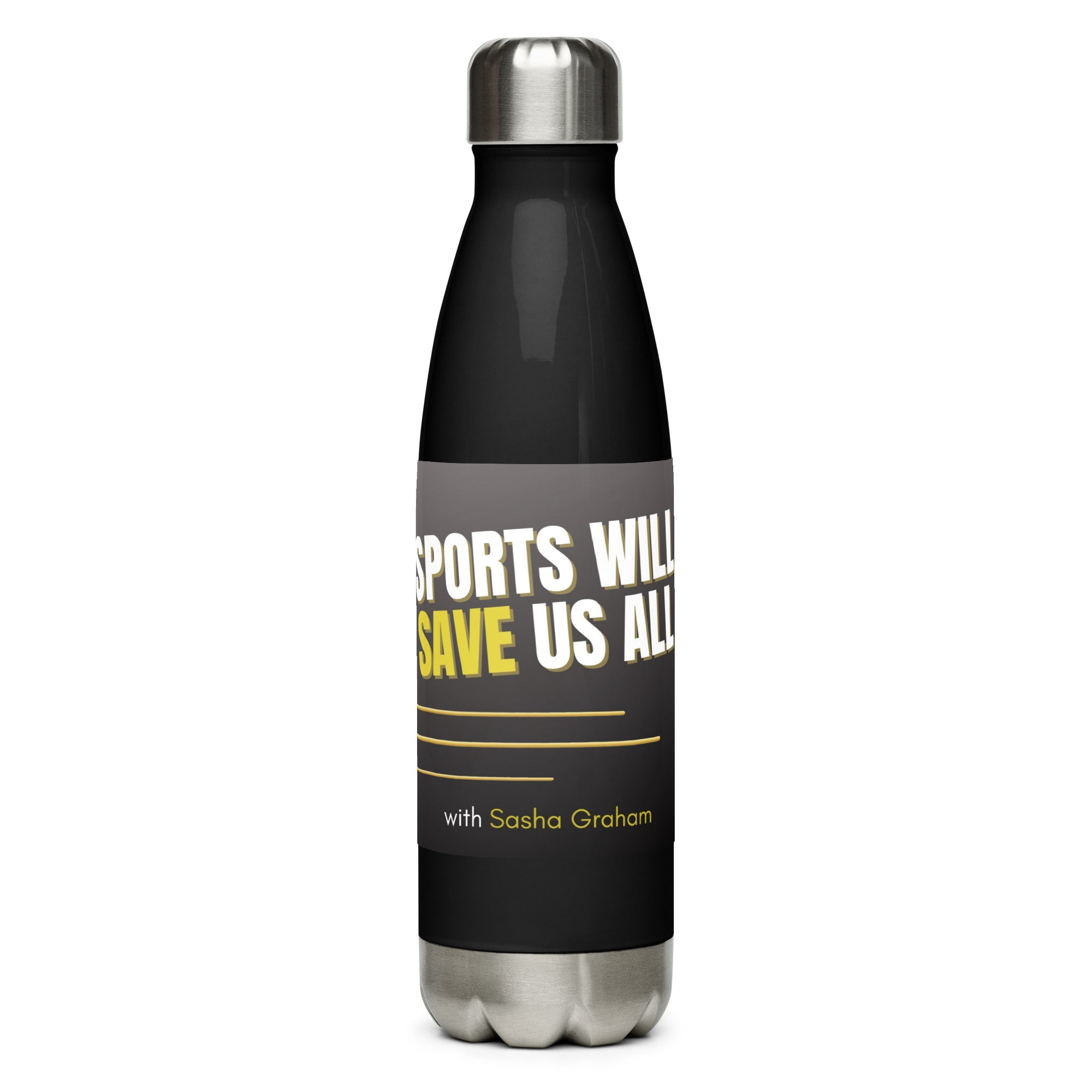 Sports Will Save Us All Stainless Steel Water Bottle – Tiny Ninja Books